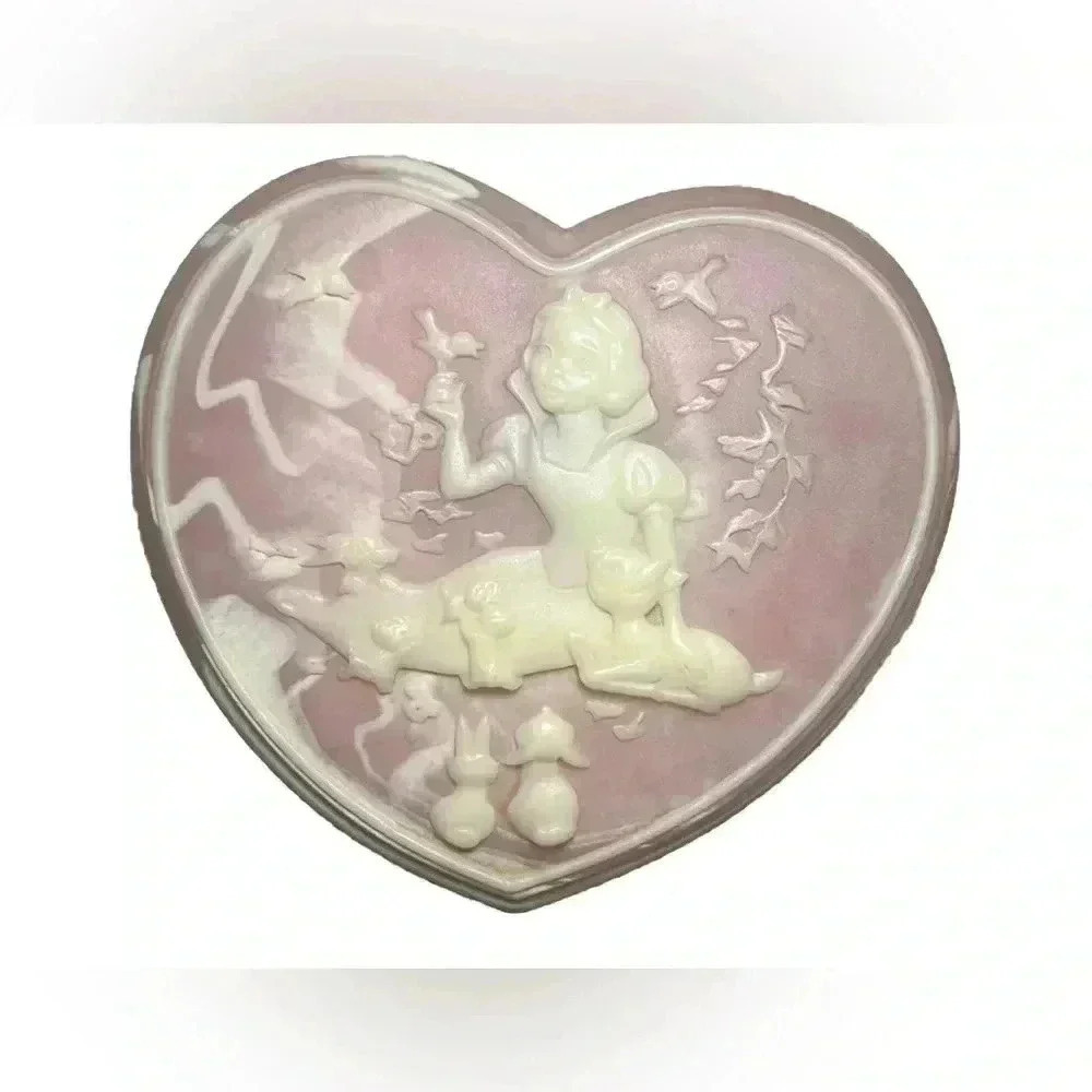 Vintage Snow White Disney Productions Pink Cameonyx Jewelery Box